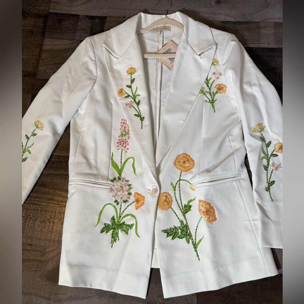 La Fuori Summer‎ Bloom Jacket Luxury Floral Statement Resort Editorial $1025